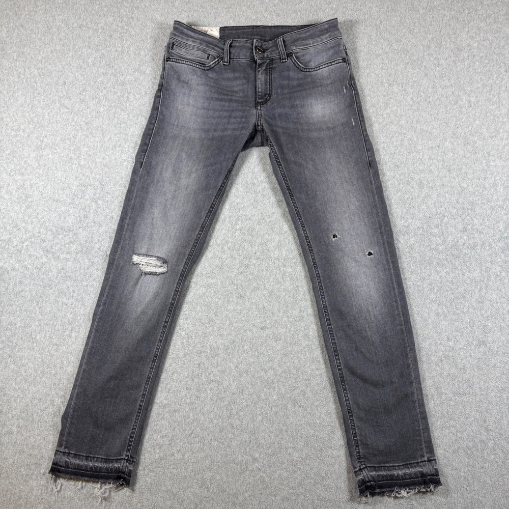Dondup Jeans Womens Gray Gaynor Distressed Skinny Frayed Hem Denim 26